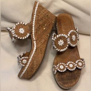 Jack Rogers Cork Leigh Sandals Size 8.5 Medallion